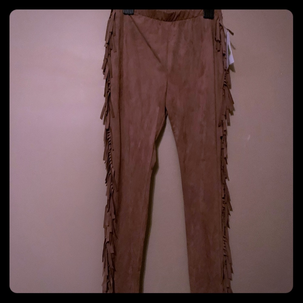 Brown Suede Fringe pants